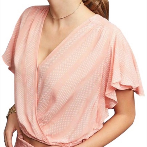 Anthropologie Tops - Maeve Anthropologie Nell Wrap Top with flutter sleeves